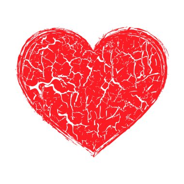 Destroyed heart on white background clipart