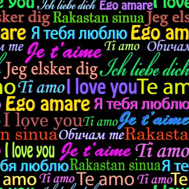 I love you on different languages clipart