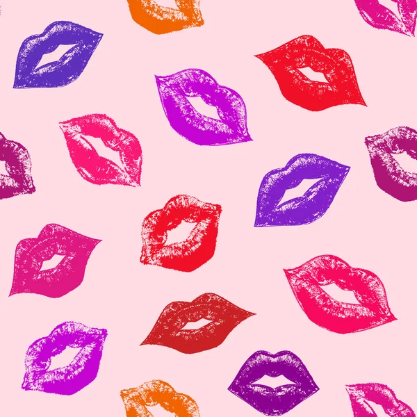 抽象的な唇とのシームレスなパターン — ストックベクタ