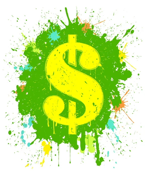 Grunge dollar signe — Image vectorielle