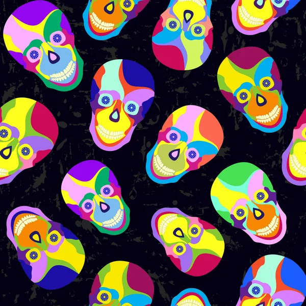 Calavera colorida abstracta — Vector de stock