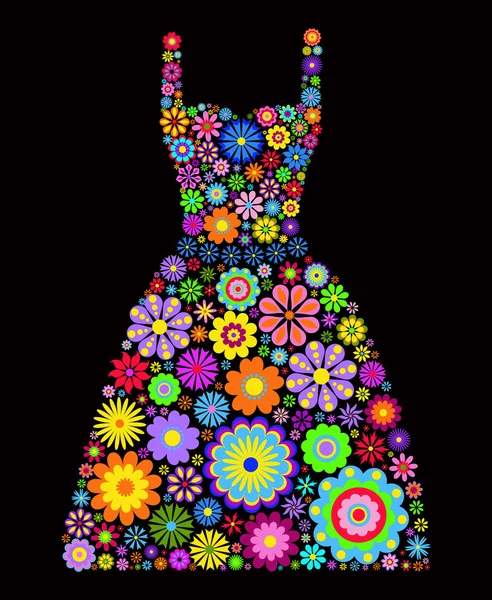 Robe à fleurs — Image vectorielle