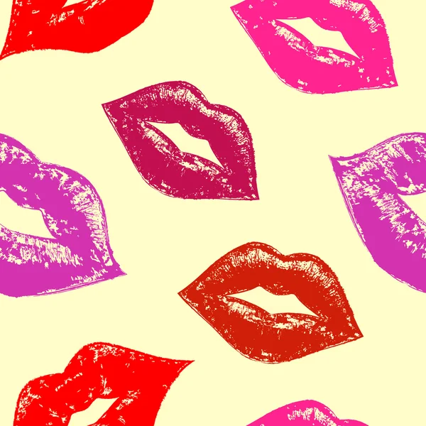 Seamless pattern with abstract lips — Stock Vector