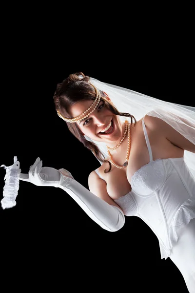 Lovely sensual bride in lingerie — Stock Photo, Image