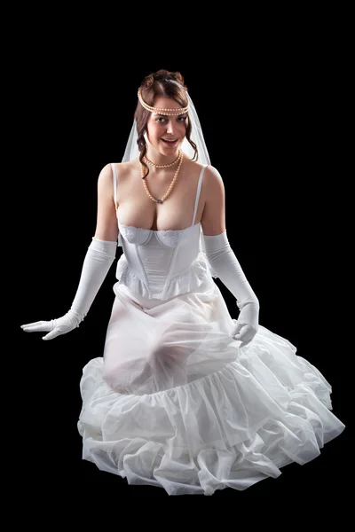 Прекрасная чувственная невеста в нижнем белье — стоковое фото