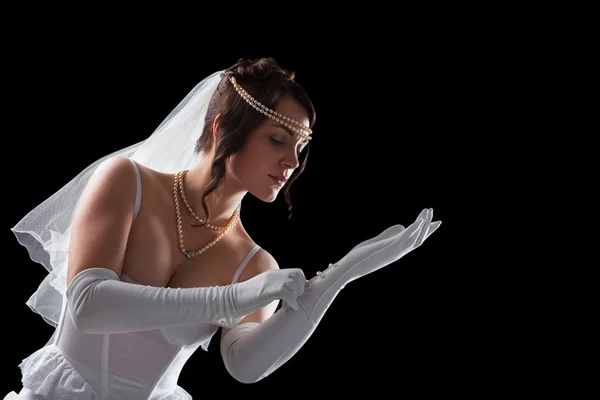 Mooie sensuele bruid in lingerie — Stockfoto