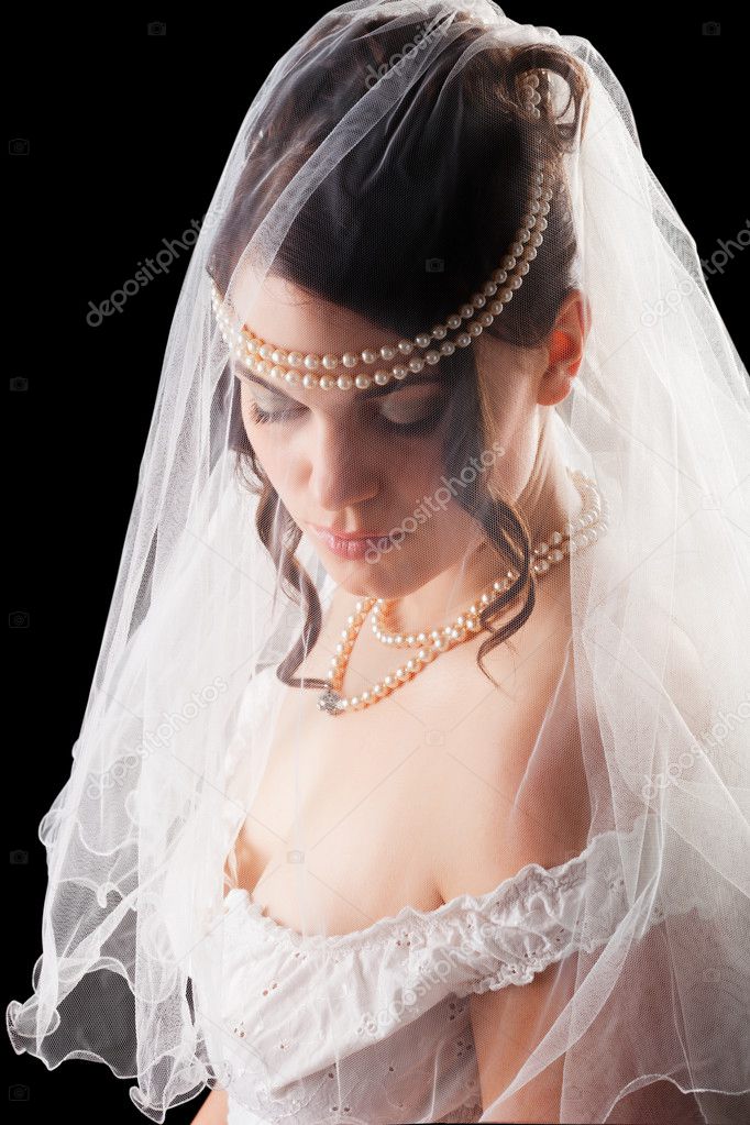 Lovely sensual bride in lingerie