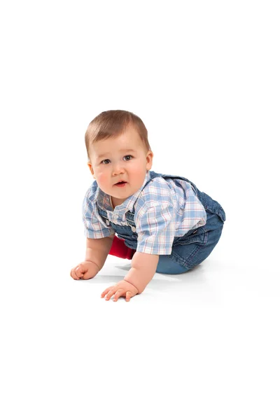 白地にかわいい赤ちゃん男の子 — ストック写真