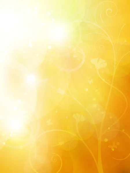 Мягкий золотистый, солнечный летний или осенний фон боке — стоковый вектор