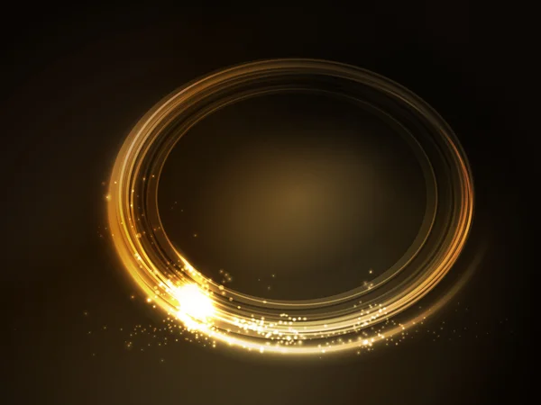 Altın parlayan oval çerçeve — Stok Vektör