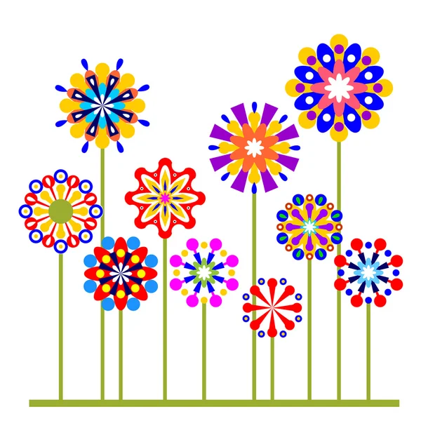 Vector flores abstractas coloridas — Vector de stock