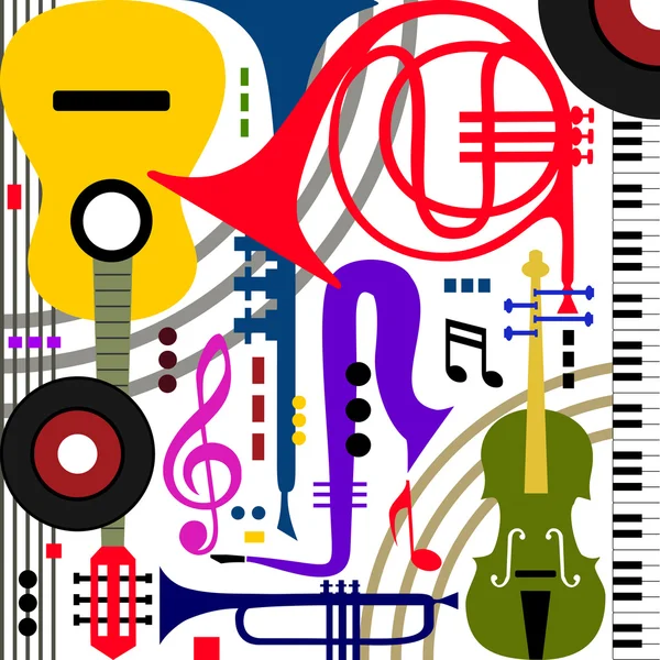 Abstract musical instruments — Stock Vector