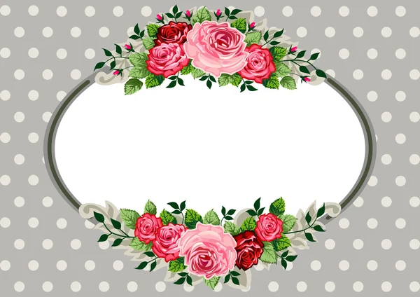 Rose ovale vintage rétro — Image vectorielle