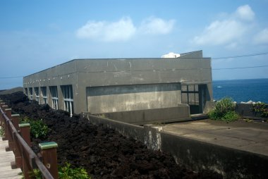 Ruins of Ako High School, Miyake Island, Japan clipart