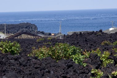 ako Köyü gömülü lav, miyake Island, Japonya