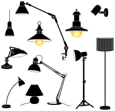 Lamps set clipart