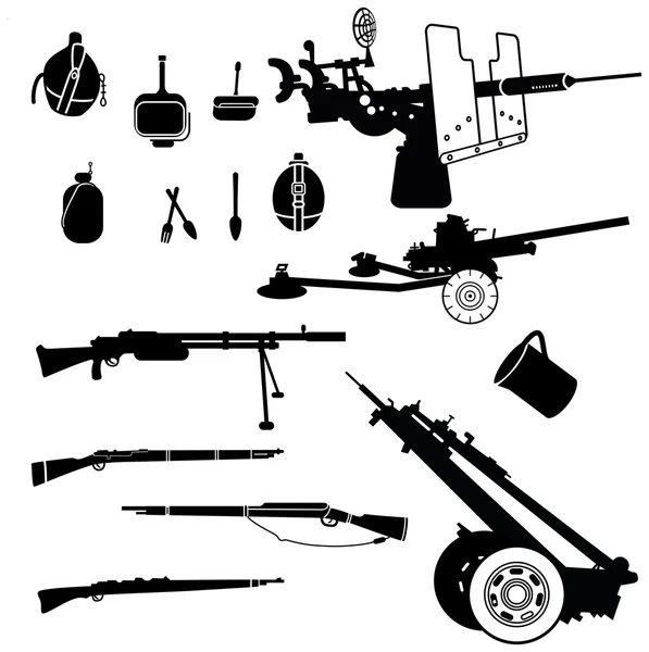 Weapon and artillery 1 — Stock Vector