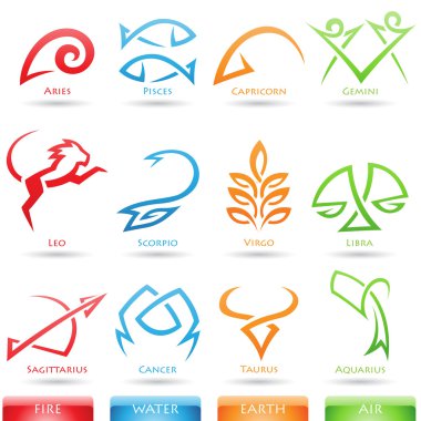 Simplistic zodiac star signs clipart