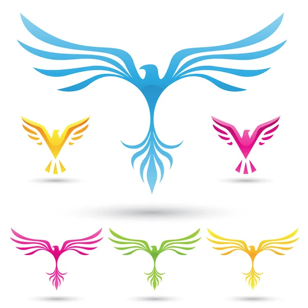 Symbole der Vektorvögel — Stockvektor
