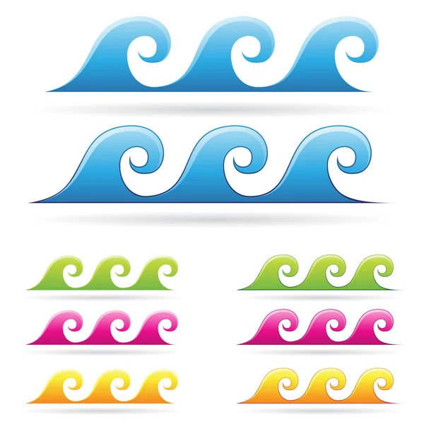 Barevné mořské vlny — Stockový vektor