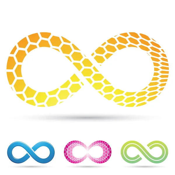 Infinity Symbols Honeycomb — Stock Vector