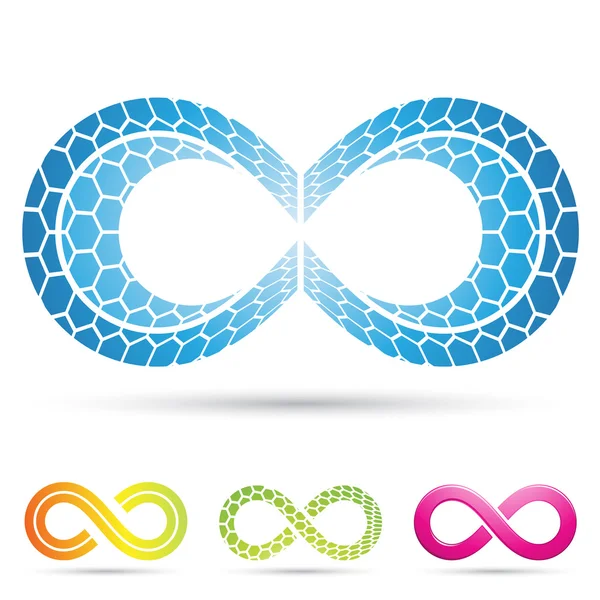 Infinity symbols with mosaic pattern — Stock Vector