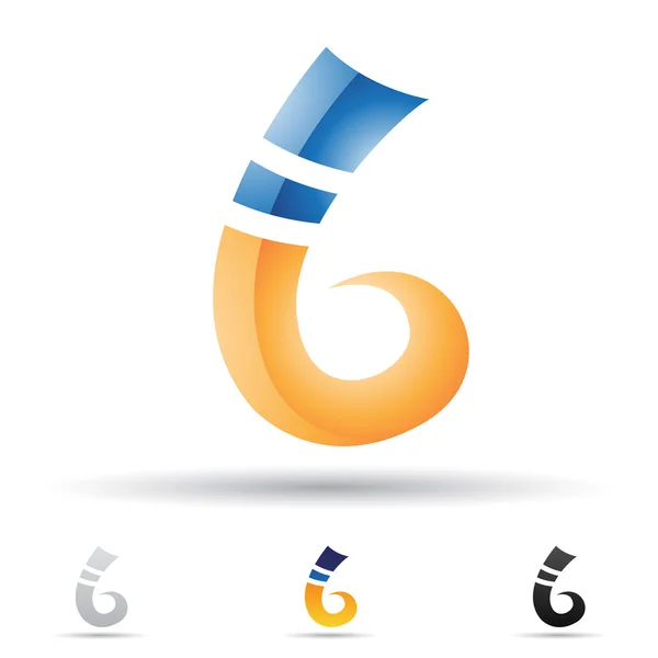 Abstraktní ikona pro písmeno b — Stockový vektor