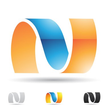 Abstract icon for letter N clipart