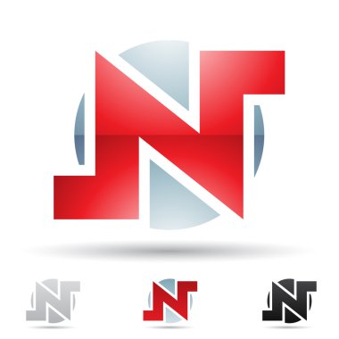 Abstract icon for letter N clipart