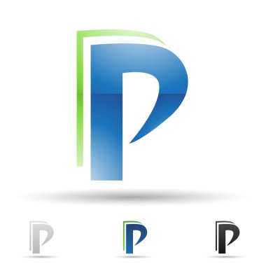 Abstract icon for letter P clipart