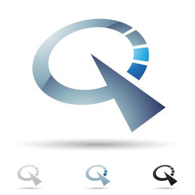 Abstract icon for letter Q clipart