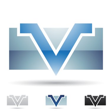 Abstract icon for letter V clipart