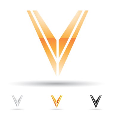 Abstract icon for letter V clipart