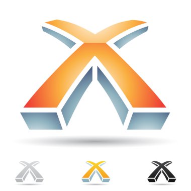Abstract icon for letter X clipart