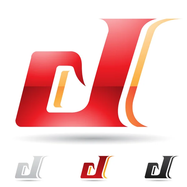 Abstrakt ikonen för bokstaven d — Stock vektor