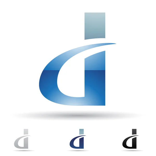 Абстрактная иконка для буквы D — стоковый вектор