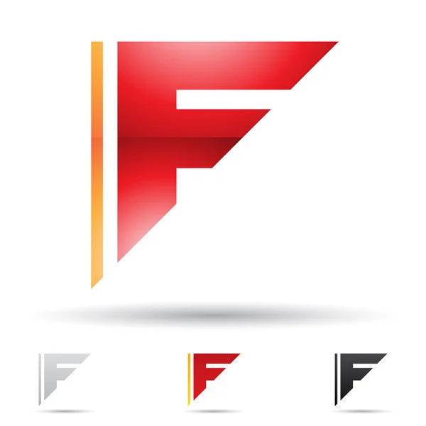 Abstracte pictogram voor brief f — Stockvector