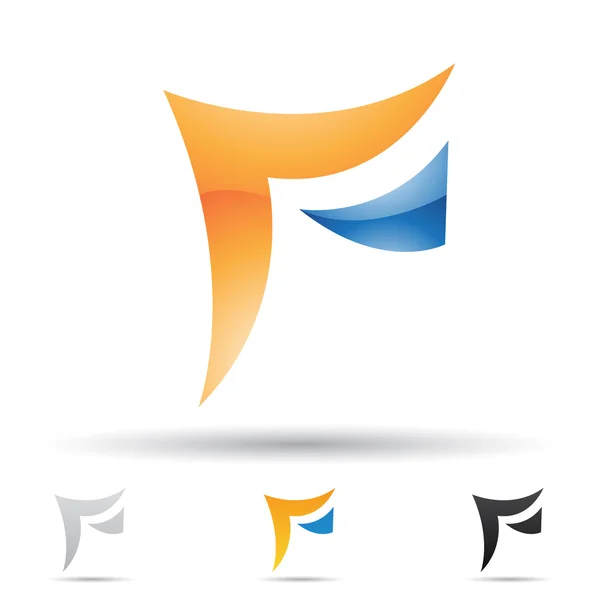 Restract icon for letter F — стоковый вектор