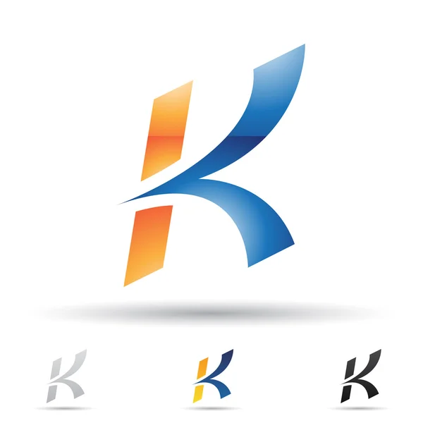 Abstracte pictogram voor alfabet k — Stockvector