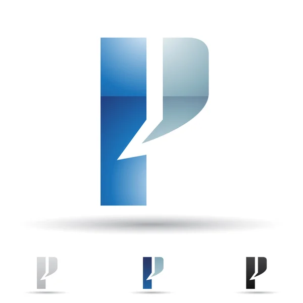 Absztrakt ikon a P betű — Stock Vector