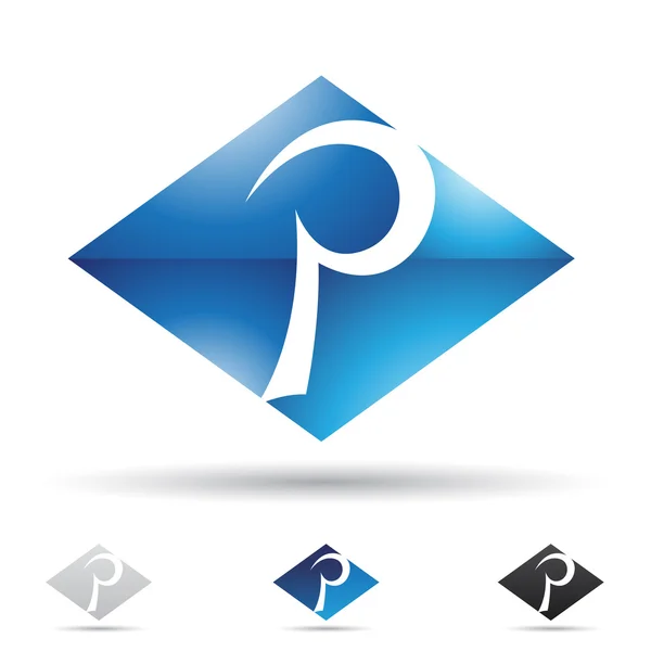 Streszczenie ikona na literę p — Wektor stockowy