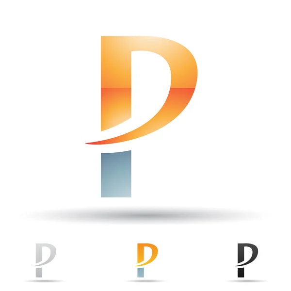 Icono abstracto para la letra P — Vector de stock