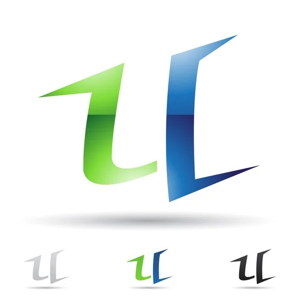Icono abstracto para la letra U — Vector de stock
