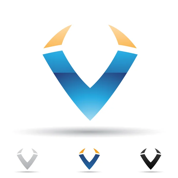 Ícone abstrato para a letra V — Vetor de Stock