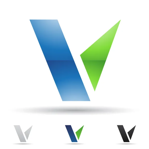 Icono abstracto para la letra V — Vector de stock