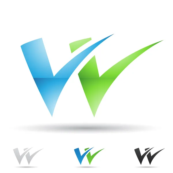 Ícone abstrato para a letra W — Vetor de Stock