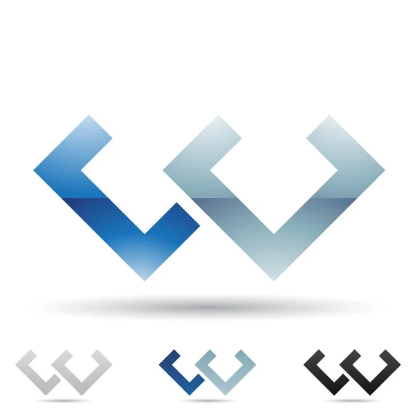 Icono abstracto para la letra W — Vector de stock