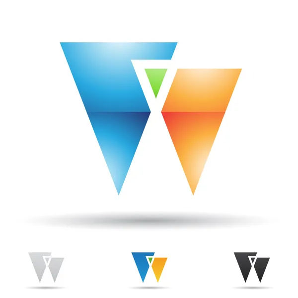 Abstraktní ikona pro písmeno w — Stockový vektor
