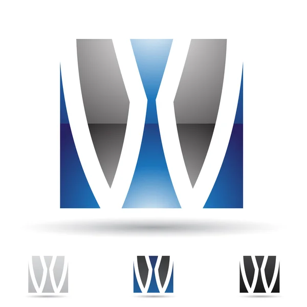 Абстрактная икона для буквы W — стоковый вектор