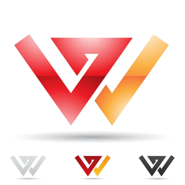 Abstrakt ikonen för bokstaven w — Stock vektor